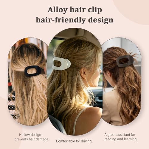 4 Pack French Claw Hair Clips for Women – Matte Oval, Non-Slip Strong Hold