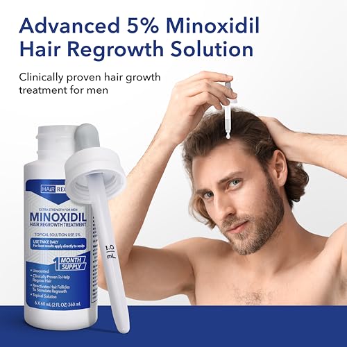 Hair Regen 5% Minoxidil Liquid for Men - 6-Month Supply