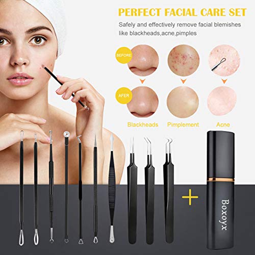 Blackhead Remover Tool Kit 10-Pc Stainless Steel Pimple Extractor