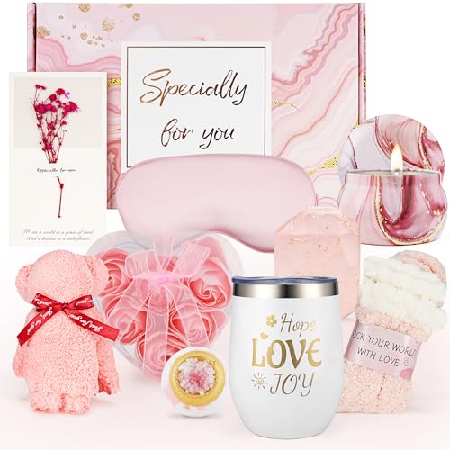 Birthday Gifts for Women - Unique Self-Care Gift Baskets for Mom, Sister, Friend, Coworker & Bestie | Thoughtful Care Package, Friendship Gifts for Her, Wife, Grandma (Mothers Day Gifts)