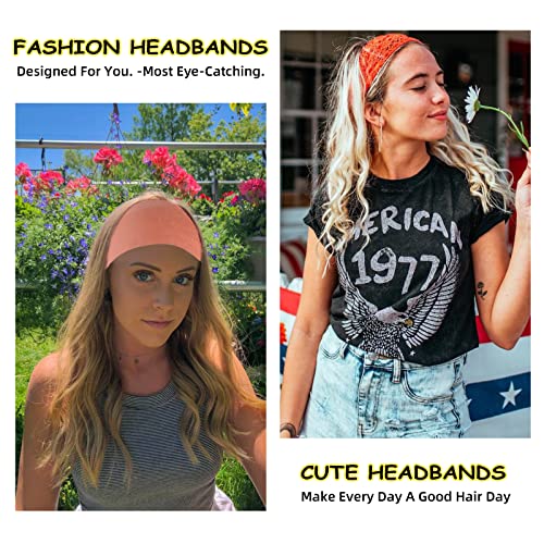 Wide Workout Headband for Women Non-Slip Sweat Bands