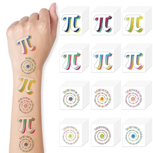 Pi Day Temporary Tattoos - 600 Pc Bulk Sticker Pack