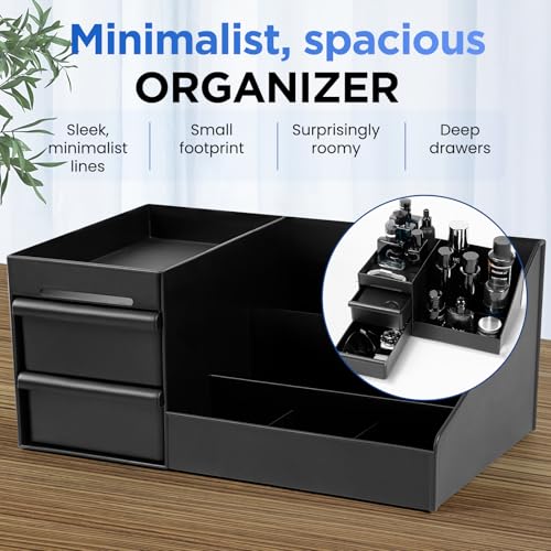 Cologne Organizer for Men with Drawers | Bathroom Perfume Storage