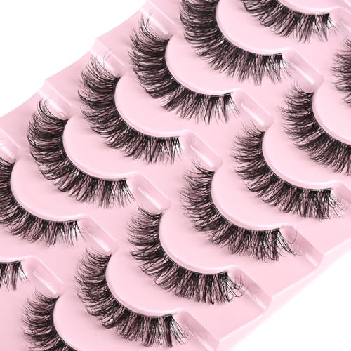 FARRED Cat Eye Lashes Natural Wispy Strip Faux Mink