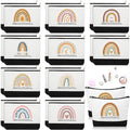 20 Pcs Boho Inspirational Gifts Cosmetic Bags May You Be Proud Gift Pouch Motivational Gift Rainbow Canvas Cosmetic Bag with Zipper Appreciation Makeup Bags for Women Nurse Week Teacher Employee