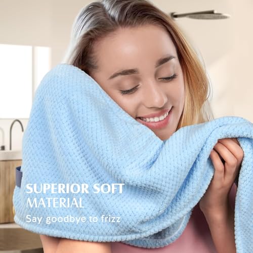3 Pack Microfiber Hair Towel Wrap, 30" x 10" Quick Dry