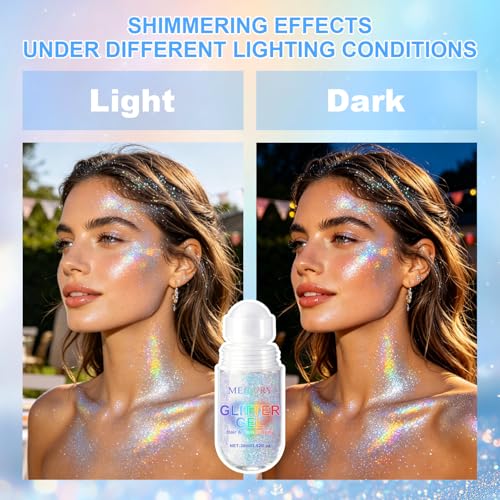 Roll-On Body Glitter Gel – Holographic Chameleon Shimmer