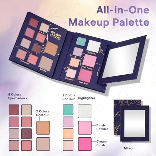 Glam Code All-in-One Makeup Palette with Mirror - Travel Size