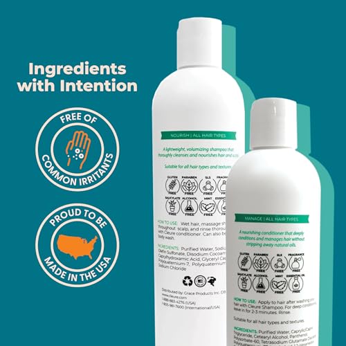 Cleure Sulfate-Free Volumizing Shampoo & Conditioner Set for Dry Damaged Hair