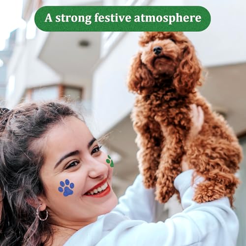 Dog Paw Glitter Temporary Tattoos, 40 Sheets 320pcs