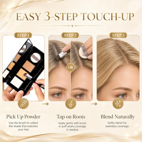 Root Touch Up Powder 3 Colors Blonde Hair Cover with Brush