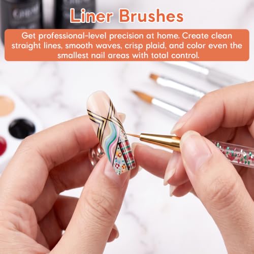GASRONS Nail Art Kit with 23 Brushes & Dotting Pens for DIY Manicure