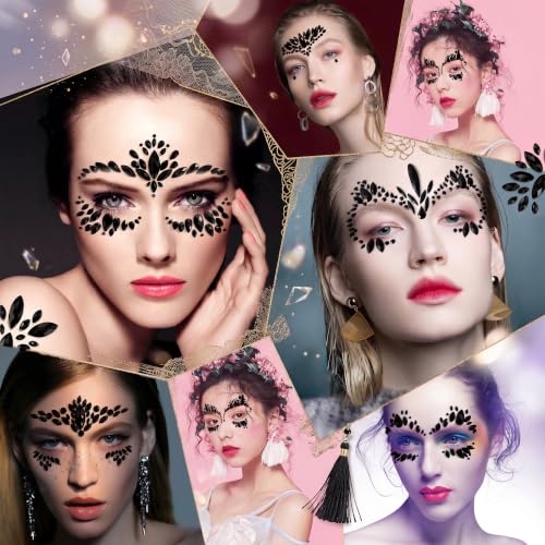 Kotbs Black Face Gems 6-Pack | Self-Adhesive Rhinestones