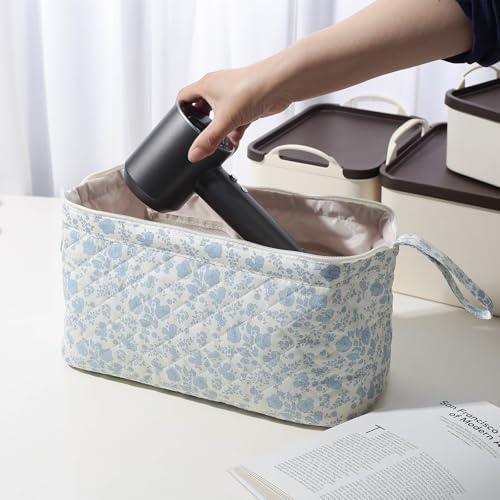 Quilted Hair Dryer Travel Bag with Organizer Pockets