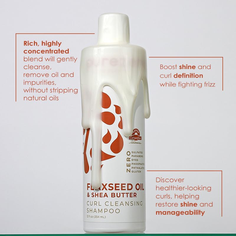 Purezero Flaxseed Oil & Shea Butter Shampoo & Conditioner Set for Curly Hair