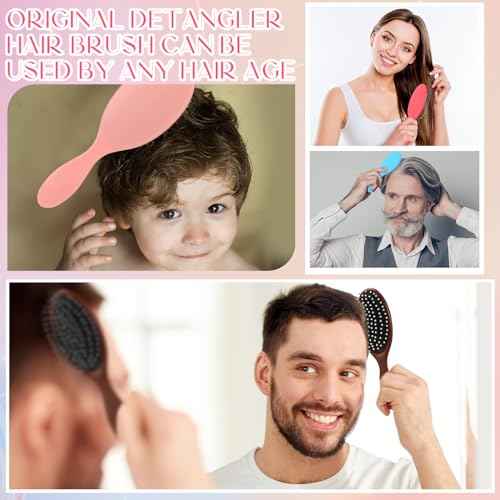 Suclain 30 Pieces Wet Hair Brushes for Women Travel Detangling Brush Soft Bristles with Cushion Base Drying Detangler Small Hair Brushes for Women, 10 Colors