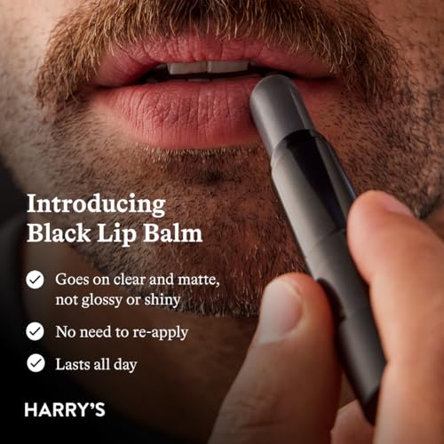 Harry's Black Lip Balm for Men - (5 Pack) Hydrating Men's Lip Balm with Natural Finish - Korean Skincare Technology with Meadowfoam Oil