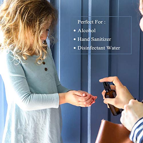 Hydior 4oz Amber Glass Spray Bottles for Essential Oils - 2 Pack Fine Mist