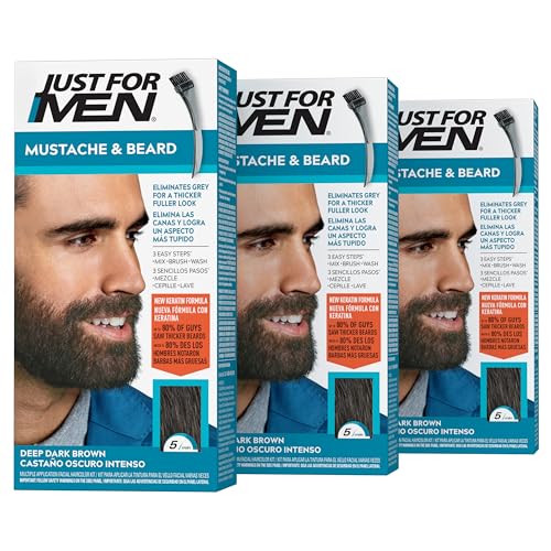 Just For Men Beard Dye Deep Dark Brown M-46 (Pack of 3)