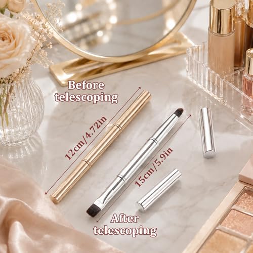 2-Pack Retractable Lip Brush Dual-Ended Silver & Gold