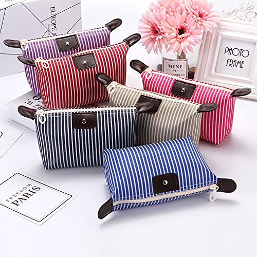 Travel Makeup Bag Set - Pink Nylon Cosmetic & Toiletry Organizer - 2 Pack