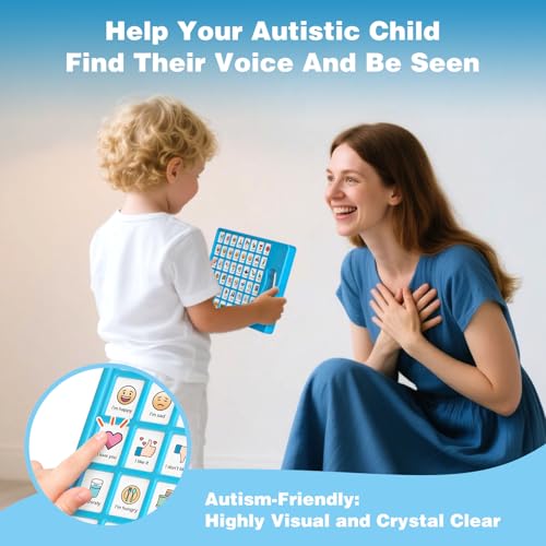 Joyreal Blue AAC Communication Device for Autism & Speech Therapy with 8 Programmable Buttons