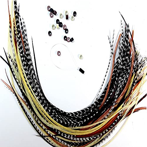 Feather Hair Extensions 20 Real Rooster Feathers with Beads