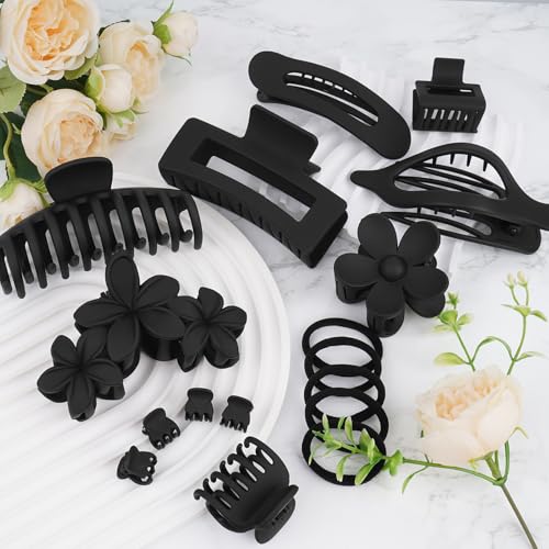 ZCLRUIQI 12-Pack Hair Clips Set for All Hair Types - Strong Hold