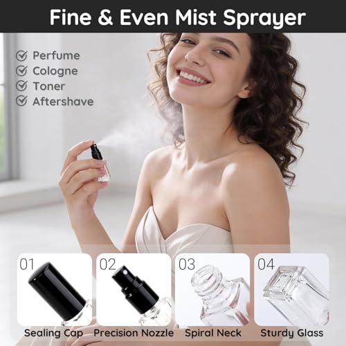 Segbeauty 10pcs 3ml Glass Perfume Spray Bottles with Fine Mist Atomizer