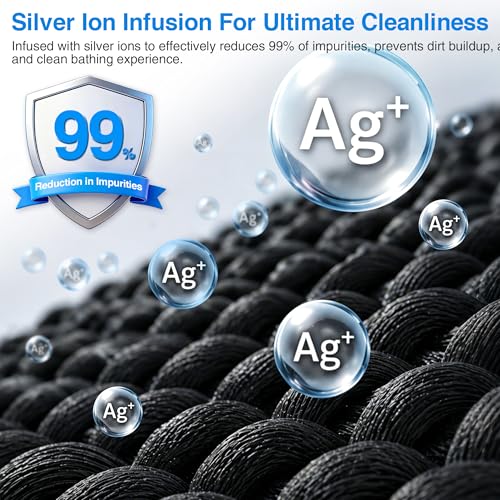 Silver Ion Exfoliating Bath Towel - 45" Back Scrubber