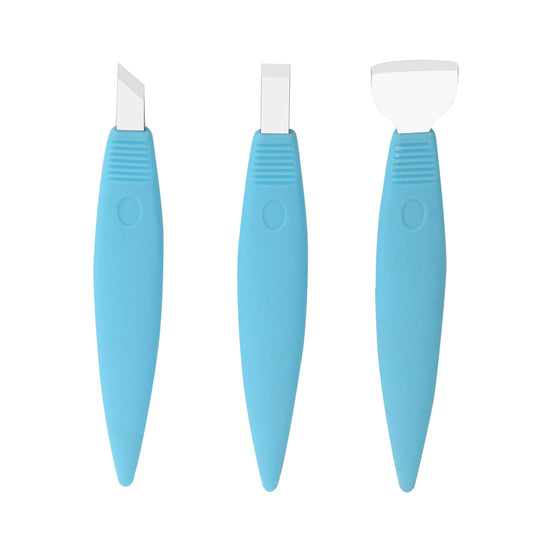 Pedicure Knife Set for Feet, 3Pcs Stainless Steel Pedicure Knife Tools Ingrown Toe Nail Foot Callus Dead Skin Remover Nail for Feet Grooming Nail Care Tools Kit for Nail Corn Callus(Blue)