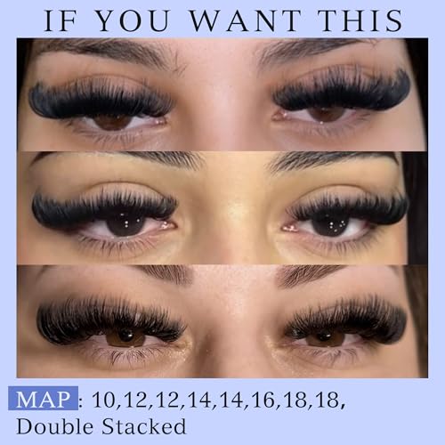 Lash Extension Kit Fluffy Eyelash Extension Kit 60D+80D Thick Lash Clusters Kit with Lash Bond and Seal Wispy Individual Eyelashes Cluster with Lashes Tweezers by TOOCHUNAG(280Pcs,10-18mm)