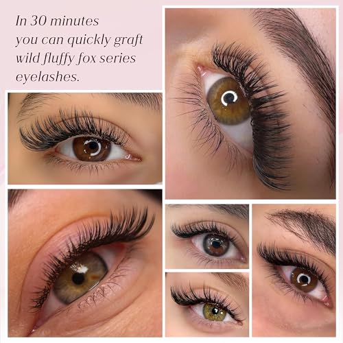 CoMango Fox Eyelashes Extension Flying YY Lashes 5D Mutil-layer Y Shaped Lash Mink Premade Lash Fans C/D Curly Foxy YY Lashes Natural Fluffy Handmade Individual Eyelash Fans(Black,5D-D-11mm)