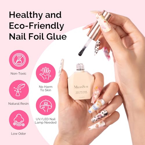 MelodySusie Nail Foil Glue Gel – 15ML LED Cure Adhesive