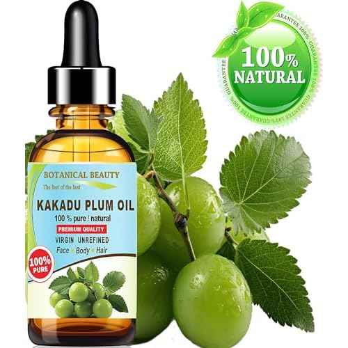 Botanical Beauty Australian KAKADU PLUM OIL 100% Pure Natural Virgin Unrefined Cold-pressed carrier oil 0.5 Fl oz 15 ml For Face, Skin, Body, Hair, Lip, Nails
