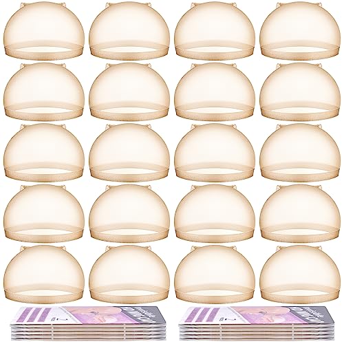 MORGLES HD Invisible Wig Caps 20 Pack - Nude Stocking