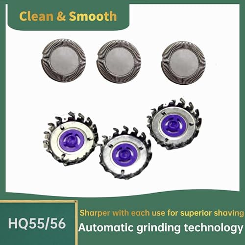 3 Pack Replacement Shaver Head Blades Fit for Norelco Hq56 Hq55 Plus Hq4 Hq3 6948XL HQ5401, HQ5413, HQ5421, HQ5426, HQ5430, HQ442, HQ443, HQ444, Durable Men's Electric Razor Blade Refills
