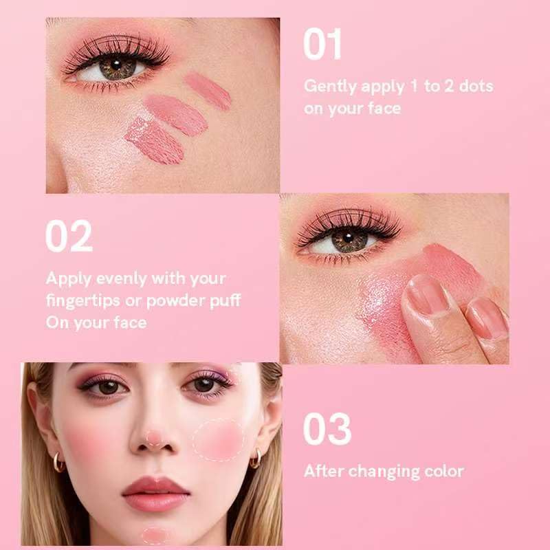 Natural Liquid Blush | Long-Lasting Dewy Cheek Tint, Sweatproof