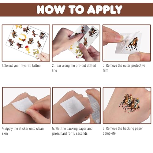 96 PCS Kentucky Derby Temporary Tattoos for Kids & Adults