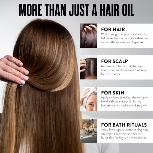 Watermans Hair Growth Oil for Dry & Frizzy Hair - Lightweight Nourishing Treatment, 60mL