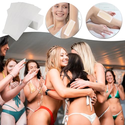 100 Pcs Waxing Paper 2.8 x 7.9 Inch Wax Strips For Hair Removal On Legs Chest Back Intimate Areas And Face