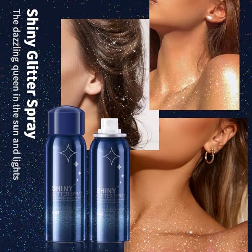 Body Glitter Spray - 2 Pcs Festival & Party Shimmer Makeup