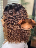 12 Inch Glueless Bob Wig Water Wave Human Hair 200% Density