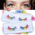 2 Pairs Rainbow False Eyelashes 3D Fluffy Synthetic Lashes