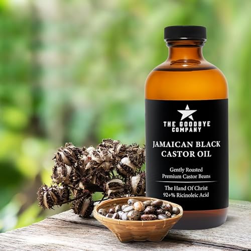 The Goodbye Company Black & Gold Castor Oil Blend ? Cold-Pressed & Unrefined ? Pure Hexane-Free Oil for Hair, Skin, Body, Eyelashes & Eyebrows