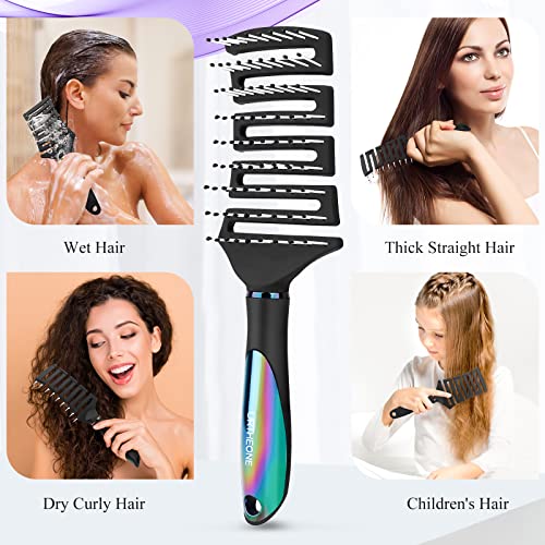 URTHEONE Curved Vented Detangling Hair Brush for All Hair Types