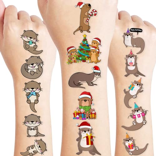 96 PCS Otter Temporary Tattoos - Pre-cut Party Favors