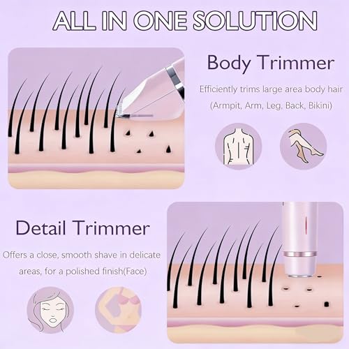 2-in-1 Bikini Trimmer & Body Shaver for Women - Waterproof, Cordless