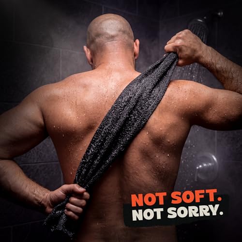Extra Rough Exfoliating Washcloth for Men, 35" Back Scrubber