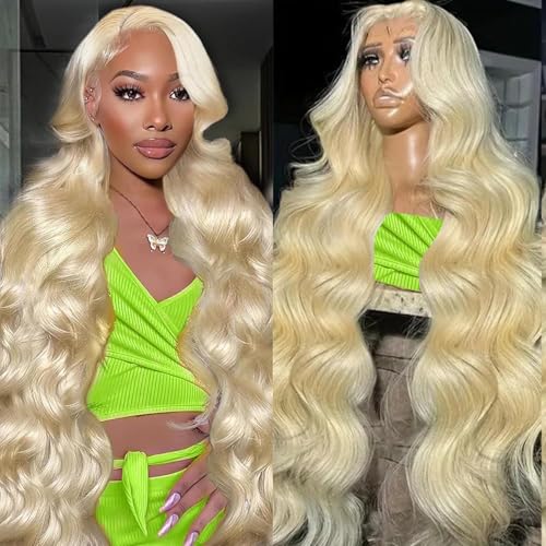 36" 613 Blonde Lace Front Wig 13x6 HD 200% Density Body Wave